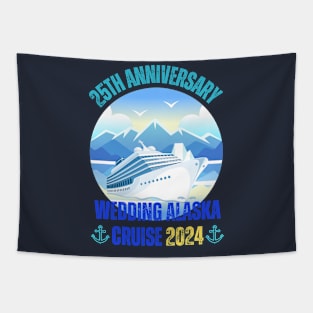 25th Anniversary Wedding Alaska Cruise 2025 Couple Vacation Tapestry