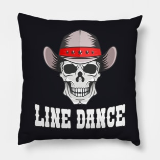 Line Dance Western Skull Pillow