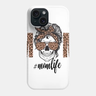 Mom Life Skull Cheetah print Retro Bandana Phone Case