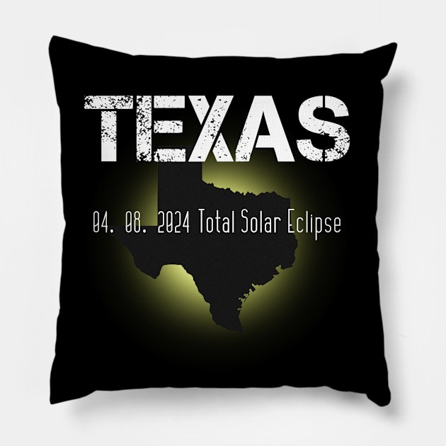 Texas Eclipse 2024 Pillow by poppoplover