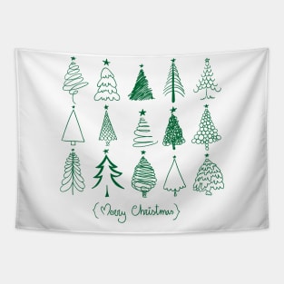 merry christmas tree Tapestry