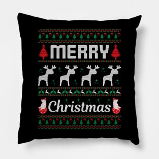 Ugly Christmas Sweater Gifts | Merry Xmas Deer Pillow