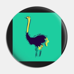 Ostrich Illustration Pin