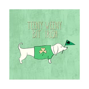 Saint Patrick's Day Dog Design Teeny Weeny Bit Irish T-Shirt