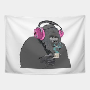 Gorilla sipping expresso Tapestry