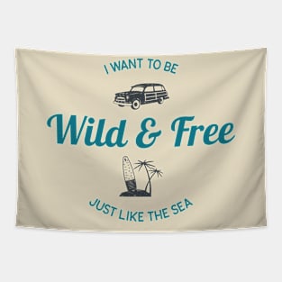 Surfer Beach Life Wild & Free Tapestry