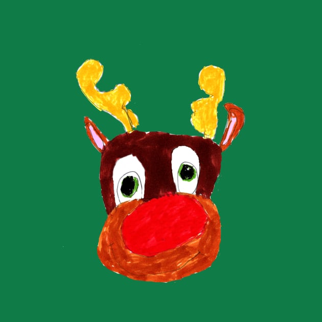 Rudolph Kid Drawing by Kids’ Drawings 