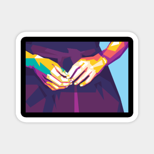 pop art lady's hands Magnet