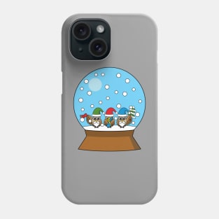 Snow Globe with Three Gnome Owls Phone Case