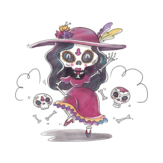 Dancing Day of the Dead La Calavera Catrina by SandiTyche