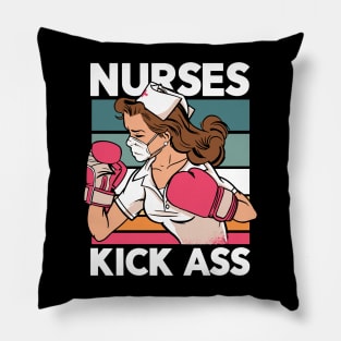 Nurses Kick Ass // Retro Funny Nurse Love Pillow