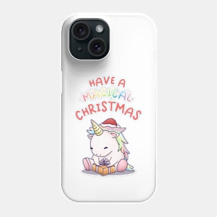 Have a Magical Christmas Unicorn in Santa Hat Phone Case