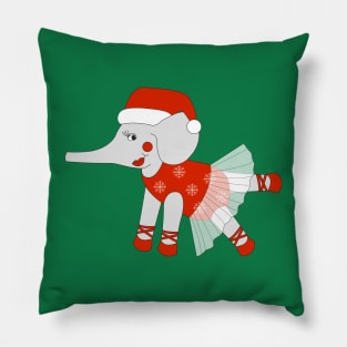 Christmas Ballerina Elephant Digital Art | Christmas Special | illusima Pillow