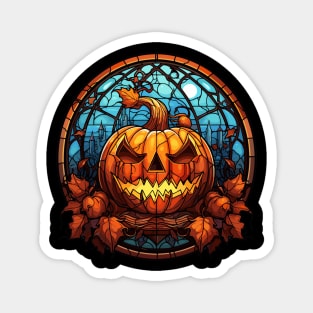 Stained Glass Jack-o-Lantern Magnet