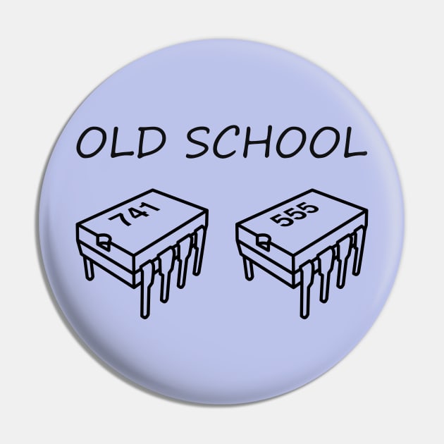 Old School - Electronics - 555 and 741 Chips Pin by Starchip Designs