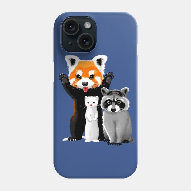 Raccoon, ferret and red panda Phone Case by albertocubatas