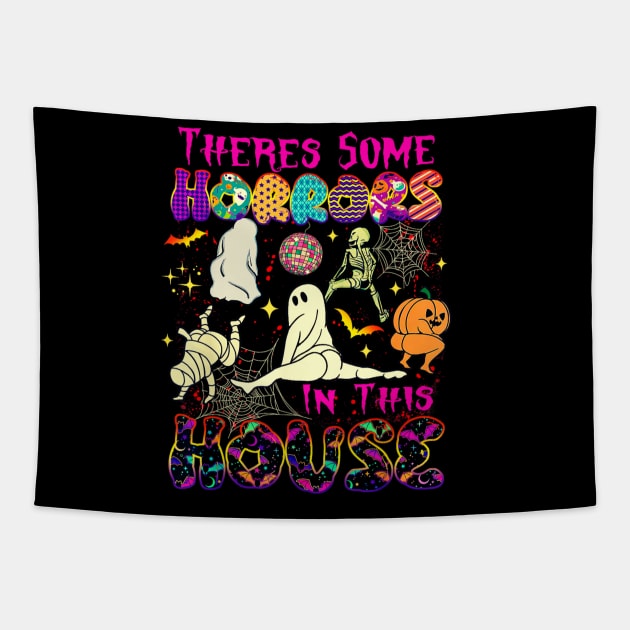 Theres Some Horrors In This House Spooky Season Hallowene Tapestry by Mega-st