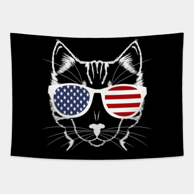 Meowica Funny American Cat With Sunglasses Happy 4th Of July