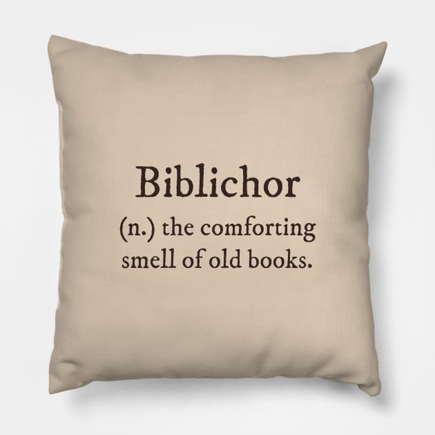 Dark Academia: Biblichor Definition Pillow by ElectricFangs