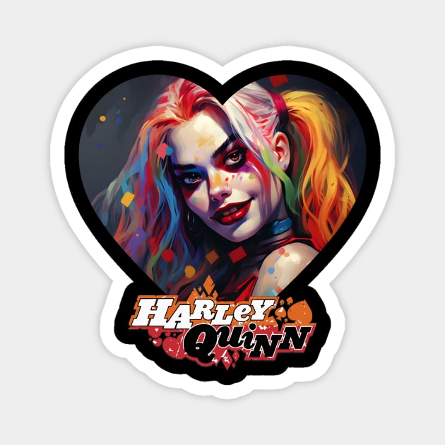 Harley Quinn Design for Super Fans Magnet by MadMickCreations