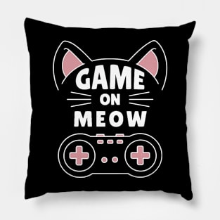 GAME ON MEOW for dark Pillow