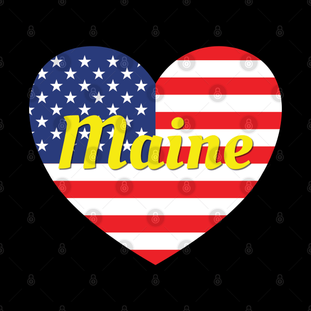 Maine American Flag Heart by DPattonPD