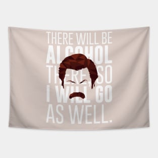 Ron Swanson There Will Be Alcohol There Tapestry