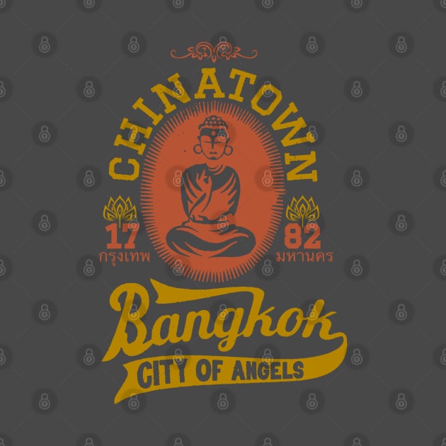 Vintage Bangkok Buddha Logo - Retro Thai Shirt Design by Boogosh