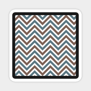 Blue and Brown Chevron Multi-color Pattern Magnet