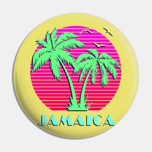 Jamaica Palm Trees Sunset Pin