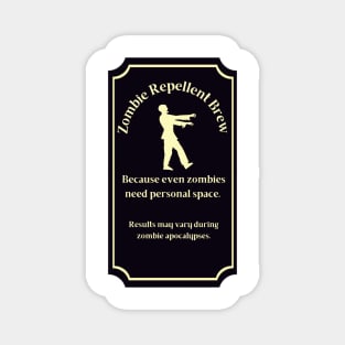 Potion Label: Zombie Repellent Brew, Halloween Magnet