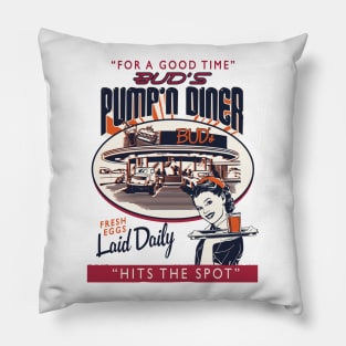 Retro Diner Gas Station Pillow