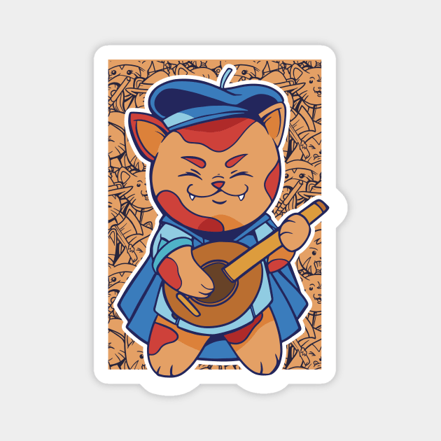 D&D Bard Class Kawaii Cat Magnet by Sunburst