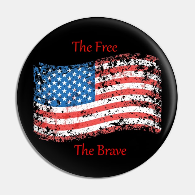 Patriot's Pride: The Brave and The Free Tee Pin by Deckacards