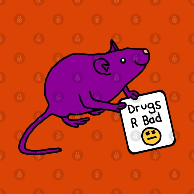 Purple Rat with Anti Drugs Message by ellenhenryart