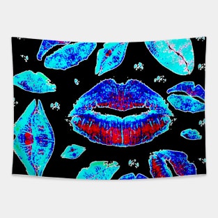 Kisses All Over (Blue) Tapestry