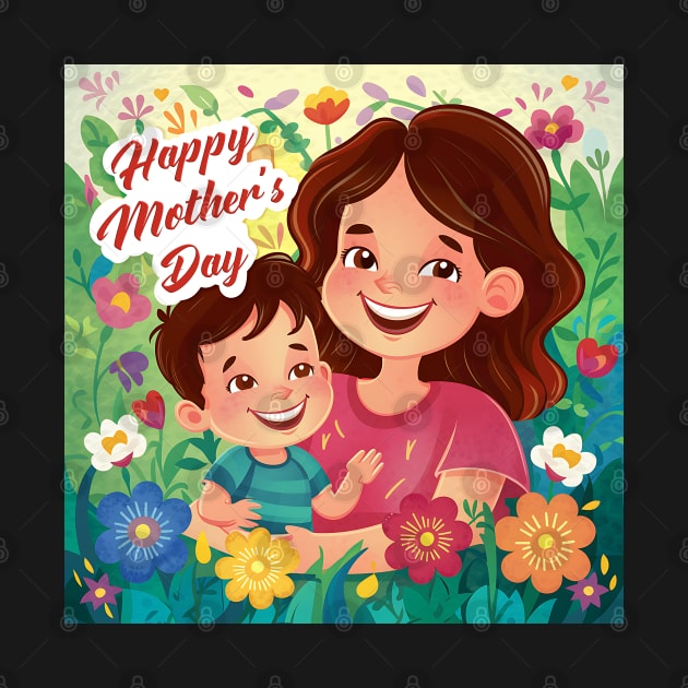 Mom and Son Celebrating Love and Joy on Mother’s Day by AZ_DESIGN