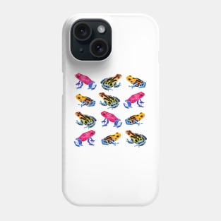 Watercolor Rainbow Poison Dart Frogs - Tropical Phone Case
