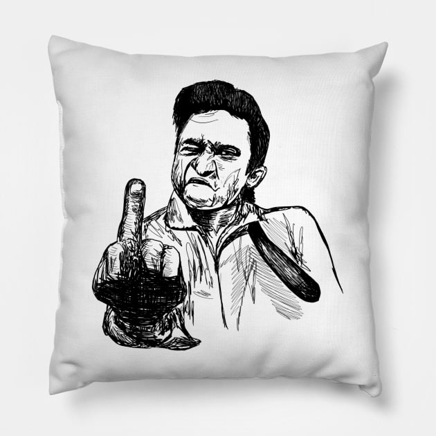 Johnny Cash Music Pillow by Jamie Collins