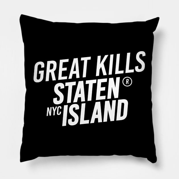 Great Kills - Staten Island, New York City - Modern Cursive Minimal Design Pillow by Boogosh