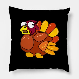 Chicken Turkey (eyes looking right and facing the left side) - Thanksgiving Pillow