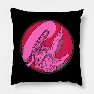 Alien Xenomorph Red Pillow