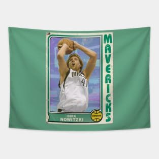 Retro Dirk Nowitzki Trading Card Tapestry