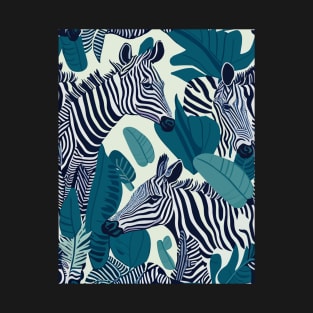Modern Savanna Zebra Zoo Animals  Illustration T-Shirt