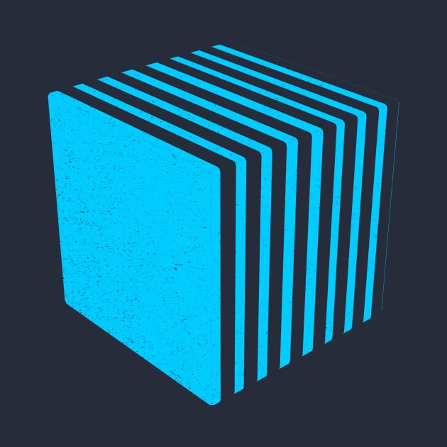 Striped Blue Cube by AKdesign