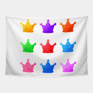 Colorful Watercolor Crowns Pack Tapestry