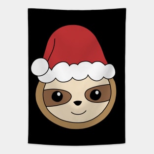 Cute Santa Sloth Tapestry