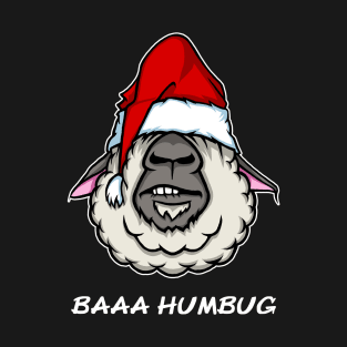 Funny Baaa Humbug Christmas Design T-Shirt