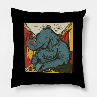 Tiny Room For Elephants Pillow