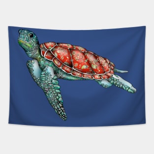 Wild Sea Turtle Tapestry
